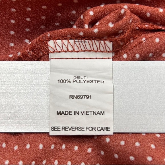 Sara Michelle Orange and White Cuffed 3/4 Sleeve Blouse with Tie Front - Picture 9 of 9